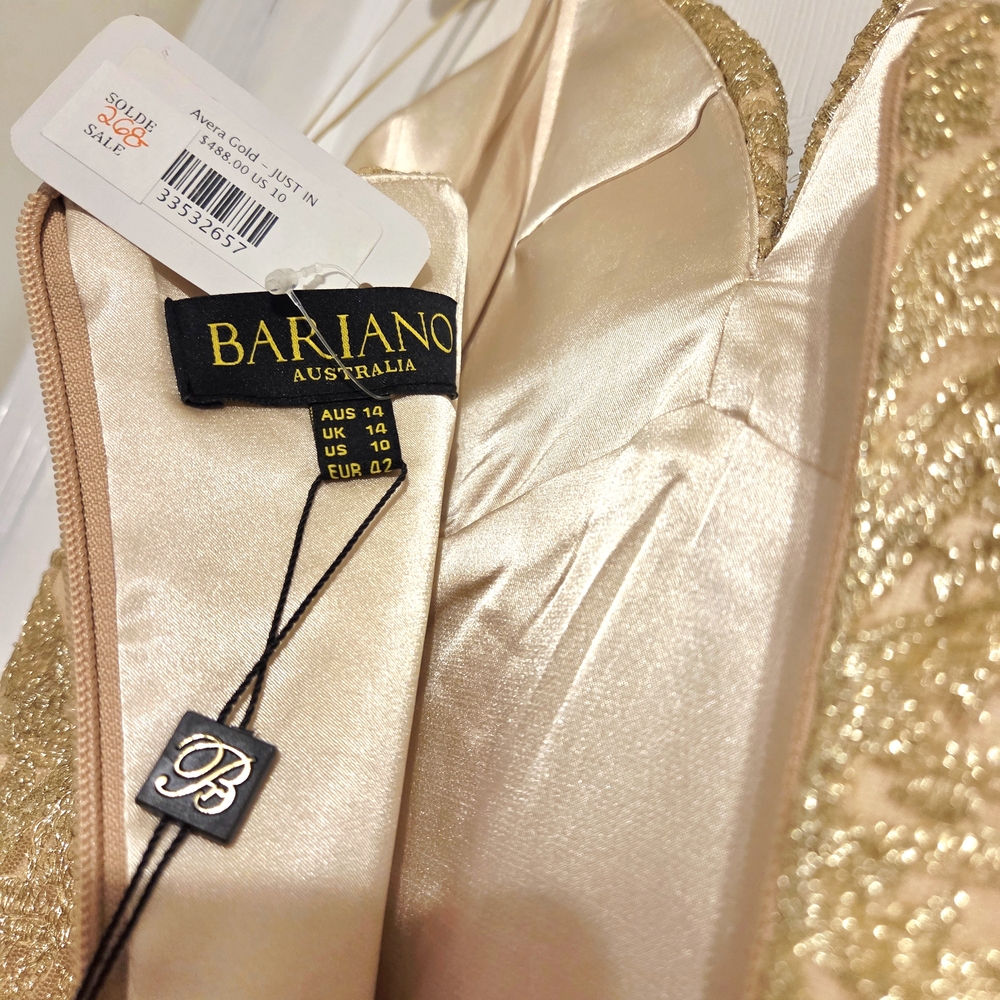 Bariano Gold Embellished Dress